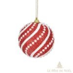 Set de 6 globuri cu perle - 8 cm
